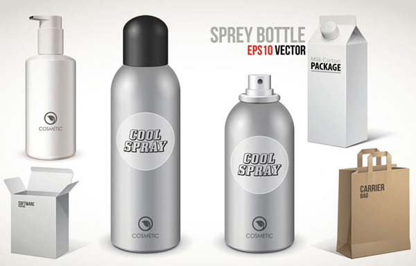 Spray bottle package vector