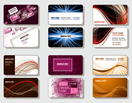 cards creative design set vector 05 Stylish business cards creative design set vector 05