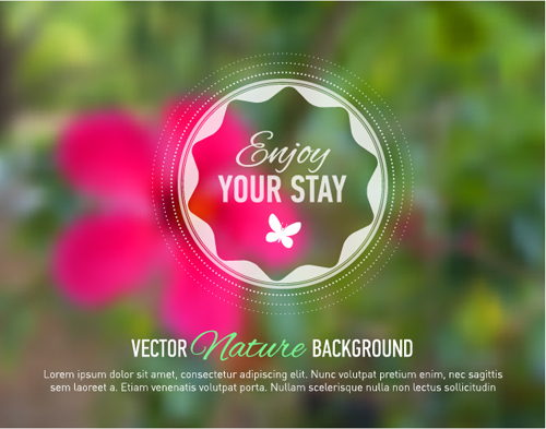 Summer flower with blurred background vector 01