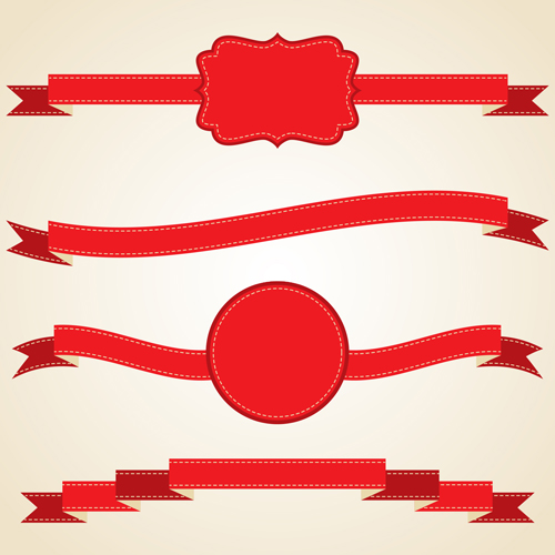 Various ribbons red 
