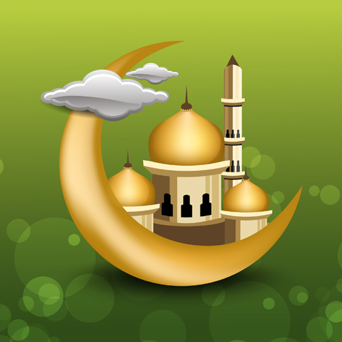 Vector Islamic style background set 04
