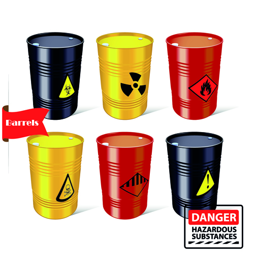 Vector set of colored barrel vector material 04
