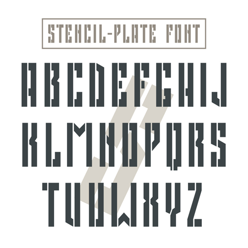 vintage plate fonts 