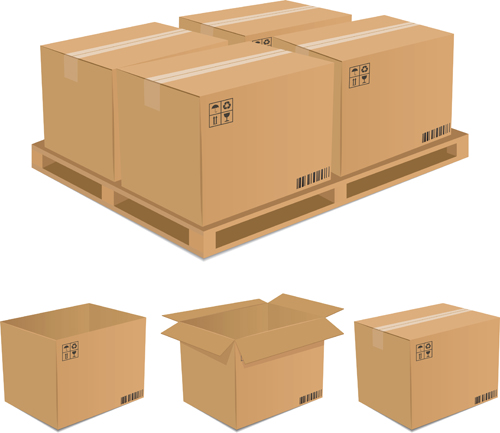 Warehouse with Worker elements vector graphic 01