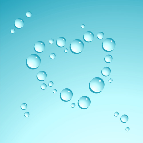 Water drop with heart shape vector