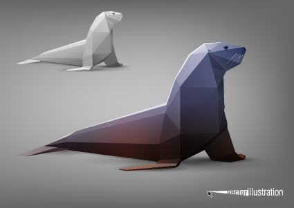 Vector Origami animal model set 02