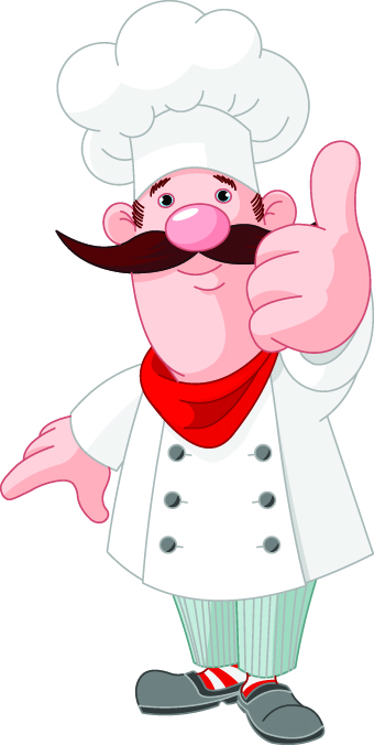 Cute chef illustration vector set 04