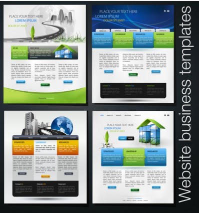 Foreign beautiful website template design vector Foreign beautiful website template design vector