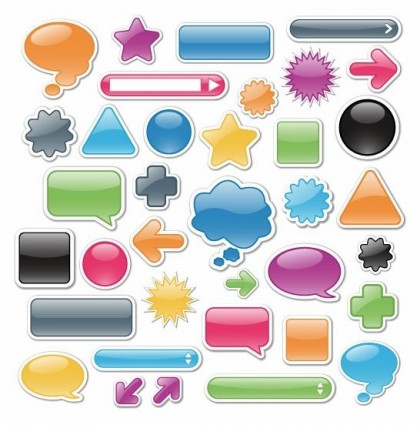 Glossy web elements design vector material Glossy web elements design vector material
