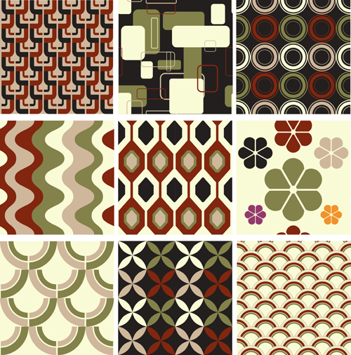 Set of seamless Pattern free vector 03