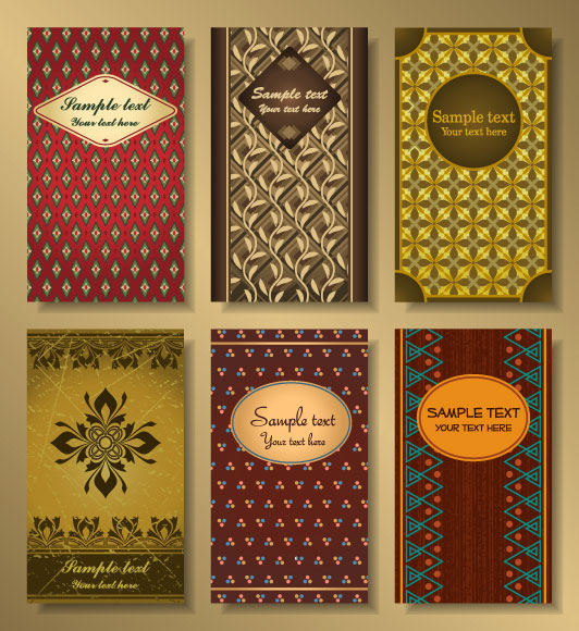 Set of Abstract Business card vector background 04