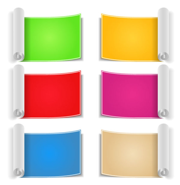 Creative Paper Scrolls banner vector 04