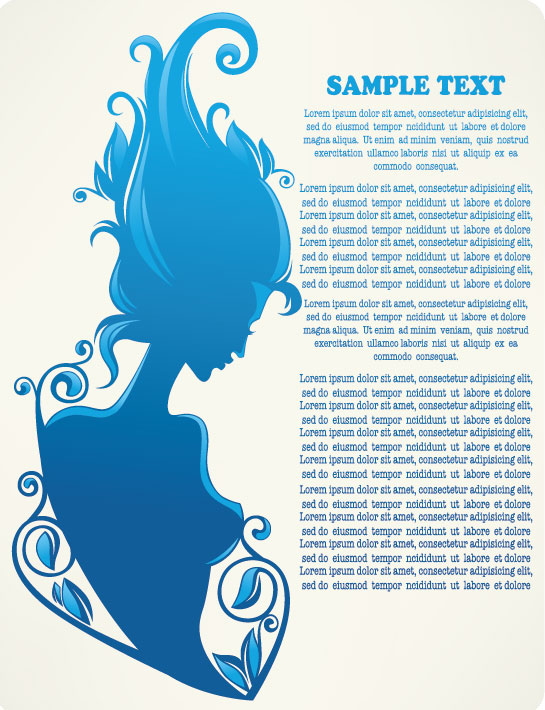 Beauty Silhouettes elements background vector 02