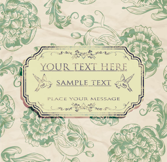 ornate Retro Floral background vector 01