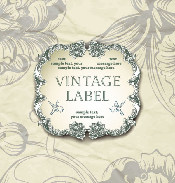 ornate Retro Floral background vector 02