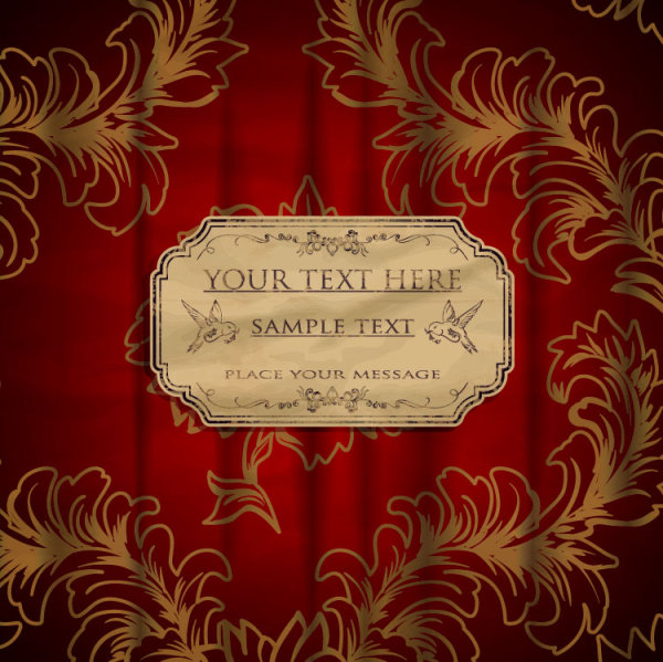 ornate Retro Floral background vector 03