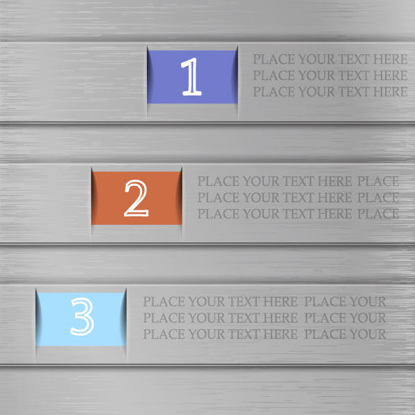 Set of number Modern banner vector 03