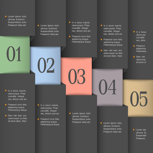 Set of number Modern banner vector 04