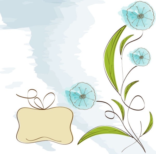 Hand drawn cute Flowers vector 04
