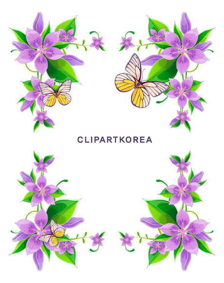 vector template text box lace flowers decorative patterns butterflies border Beautiful flowers 