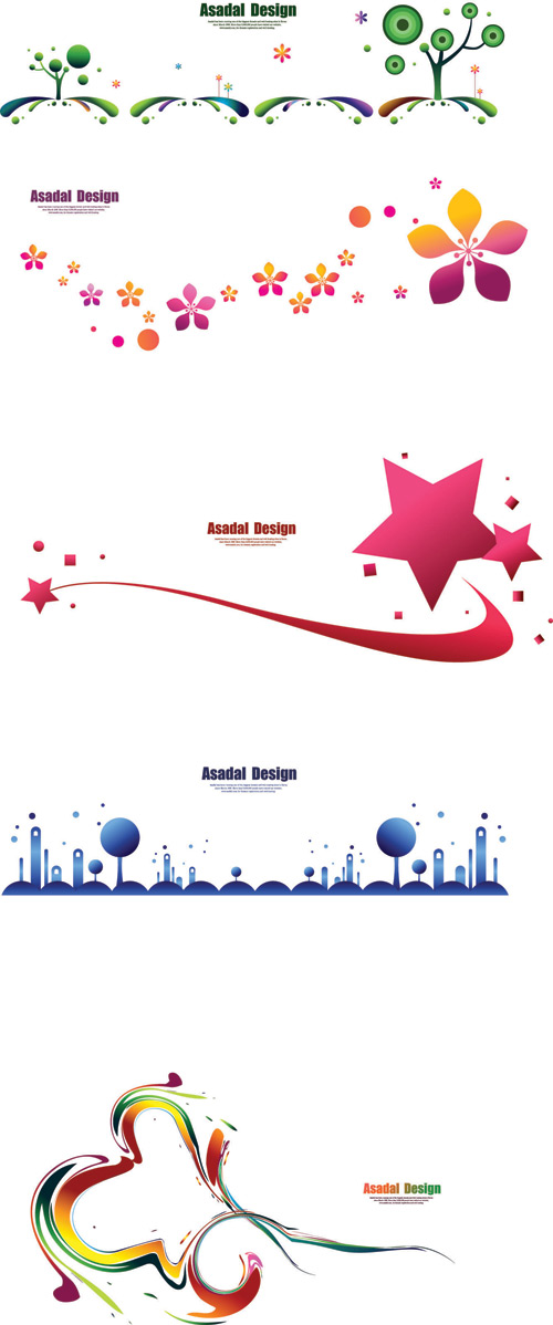 Spring floral ornaments vector
