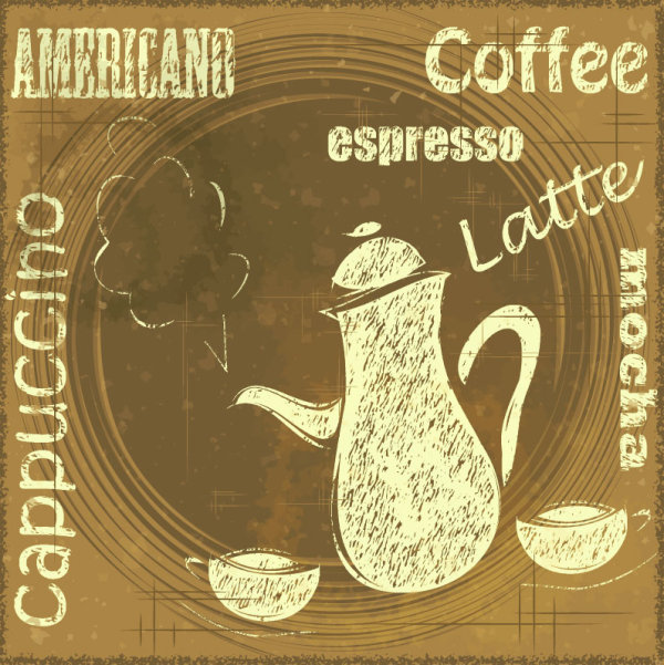 Retro coffee line vector