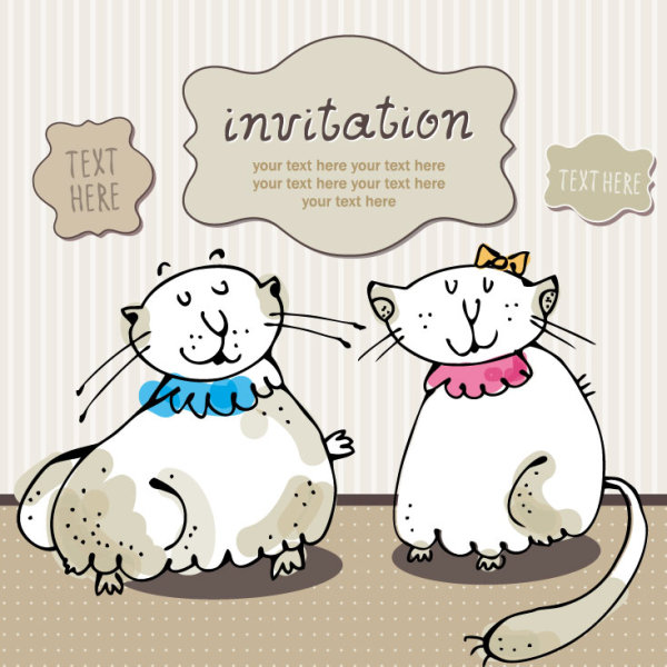 Festival elements and funny cat vector graphic 02