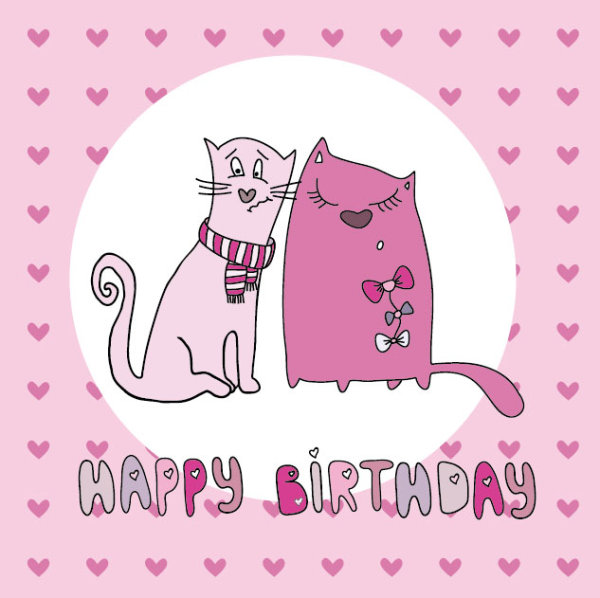 Festival elements and funny cat vector graphic 05