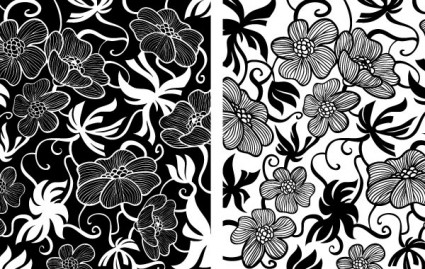 Vintage Art Deco Floral Vectors