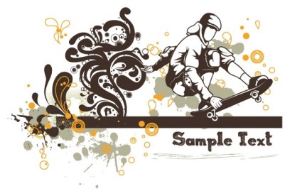 Floral vector background skater Floral vector background skater