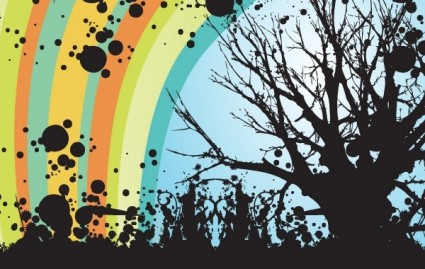 Trees floral Vector Swirls