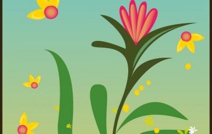 Cute cartoon floral vector