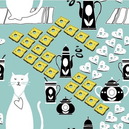 cartoon cat background 01 vector