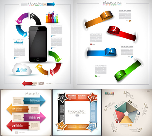 Business numbered Infographics Vector
