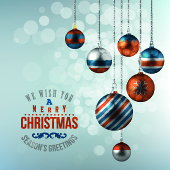 2014 New Year Christmas ornaments vector 02