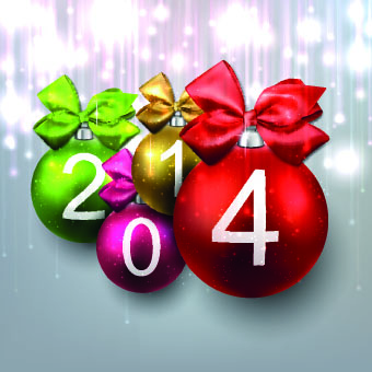 Different color christmas balls vector 02