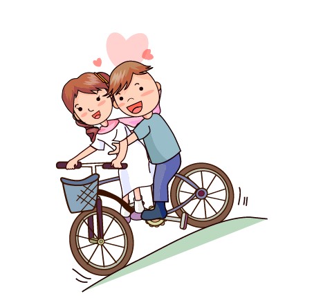 Elements of Romantic cartoon Lovers vector set 25