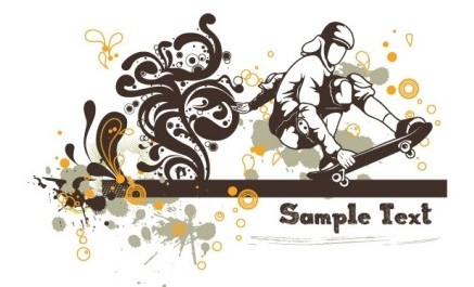 Floral vector background  skater