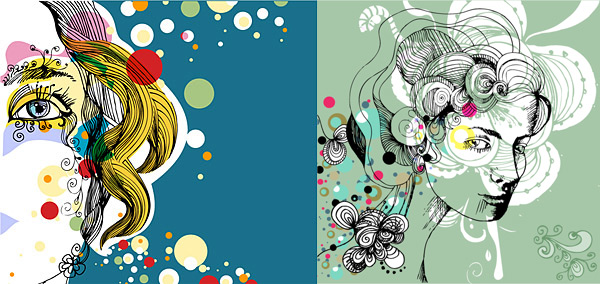 Trend of female illustrator Vector