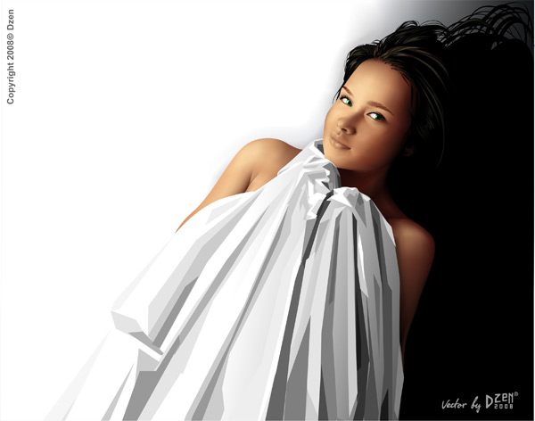 Realistic and beautiful girl Vector