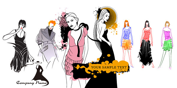 Female fashion models Vector