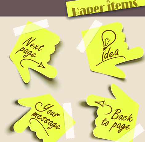 Various Stylish paper labels vector 06