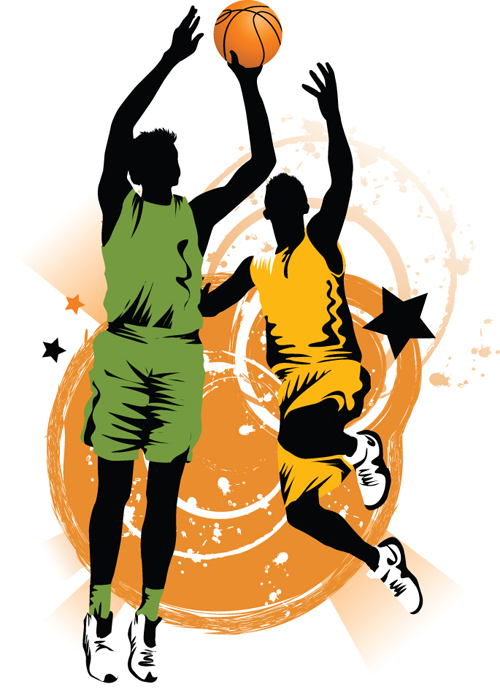 Set of Basketball design elements vector material 02