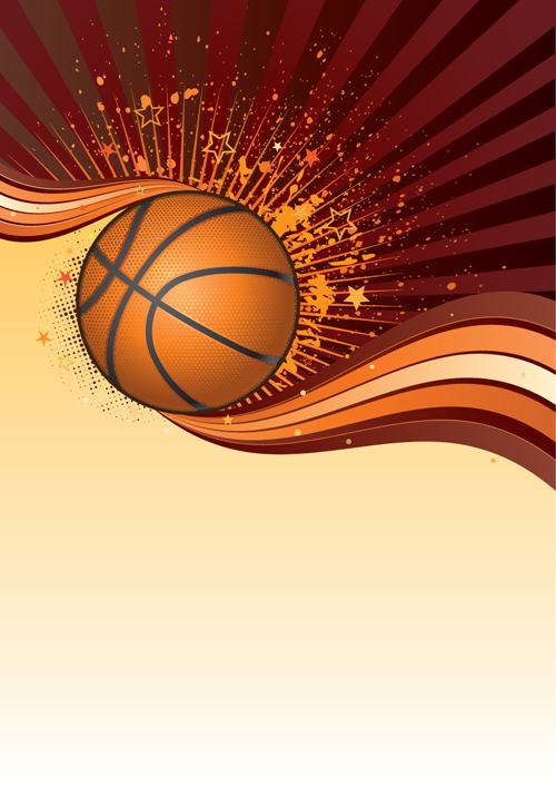 Set of Basketball design elements vector material 05