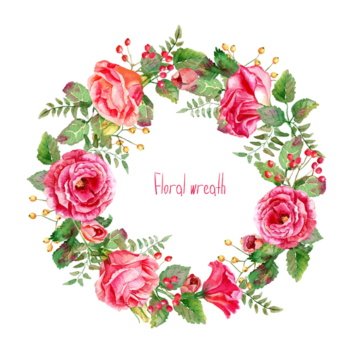 Beautiful pink flower vector art background 04