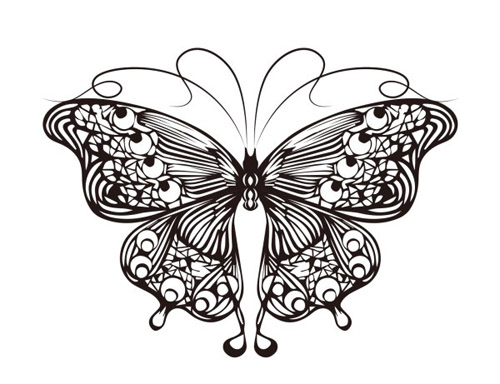 Butterfly outline vector material