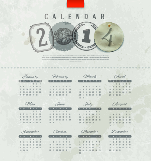 Calendar 2014 vector huge collection 23