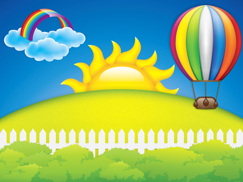 Cartoon spring background bright vector 03