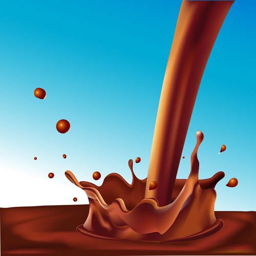 Chocolate milk splashes vector design 02