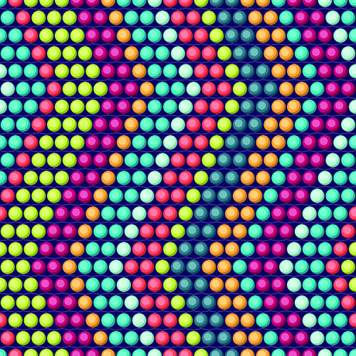 Colored round beads vector pattern set 02